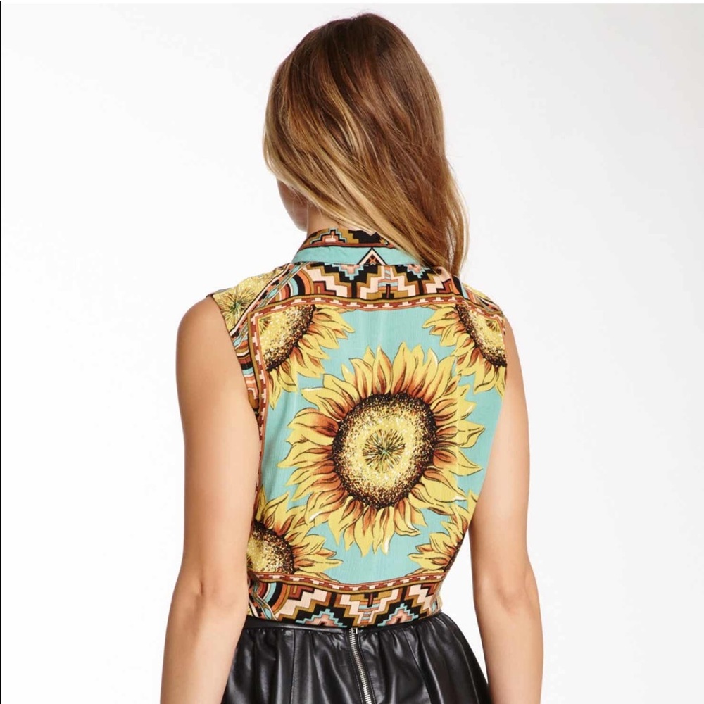 MINKPINK Ashbury Crop Tie Shirt